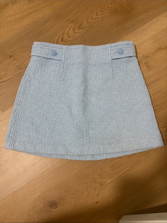 Zara Dresses & Skirts - Zara Light Blue Tweed A-Line Mini Skirt